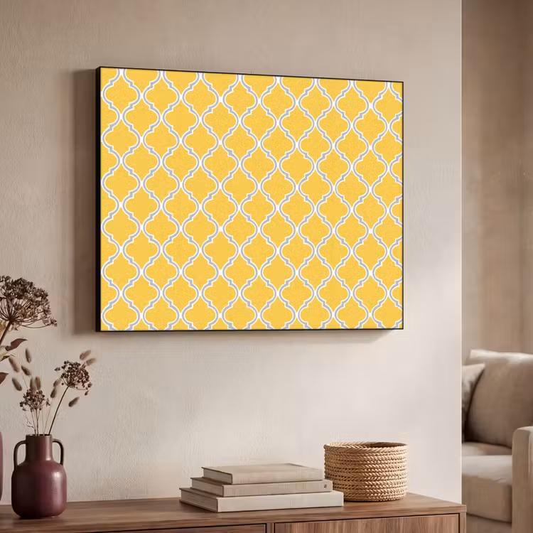 Lantaarn - Arabesk - Elegant - Geel Textielframe zwart klein 947 -sfeer3