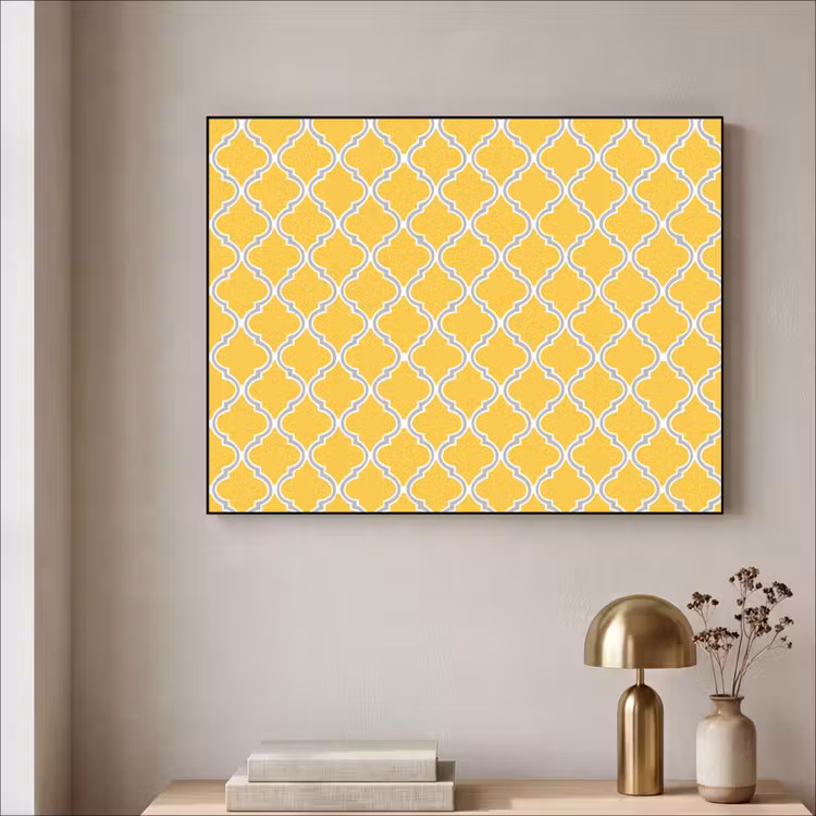 Lantaarn - Arabesk - Elegant - Geel Textielframe zwart klein 947 -sfeer2
