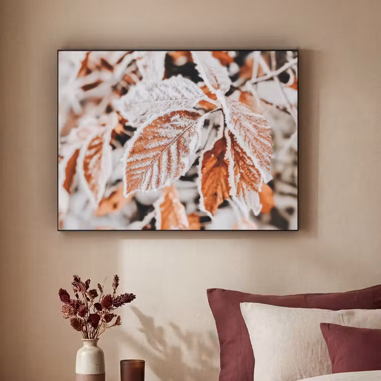 Bladeren - IJs - Winter - Natuur Textielframe - compleet frame klein -sfeer1