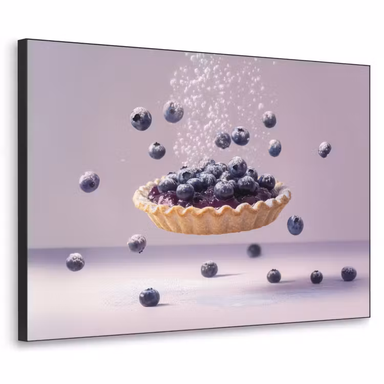 Eten - Taart - Bessen - Blauw Textielframe - compleet frame klein -3d