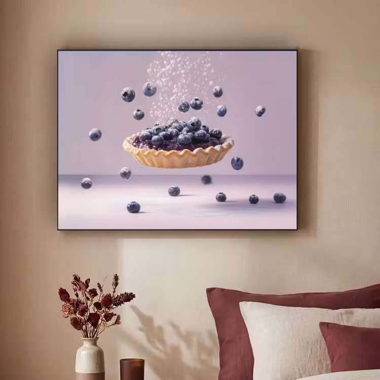 Eten - Taart - Bessen - Blauw Textielframe - compleet frame klein -sfeer1