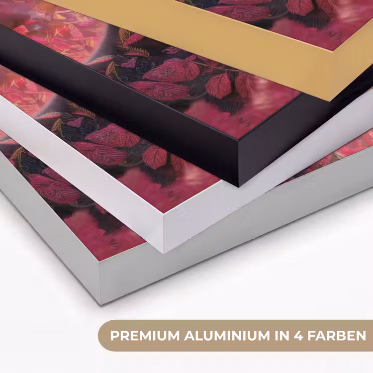 Luipaard - Bloemen - Roze Textielframe zwart klein -USP_kleurenDE