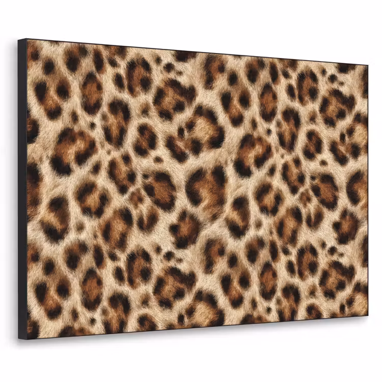 Luipaard - Bruin - Vacht Textielframe zwart klein 947 -3d