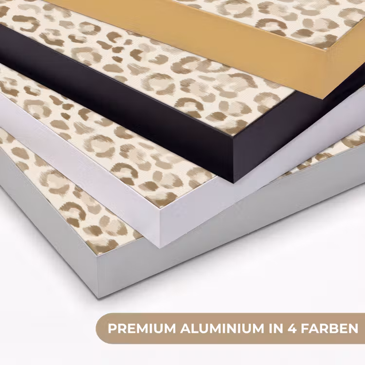 Luipaard - Klassiek - Beige Textielframe zwart klein 947 -USP_kleurenDE