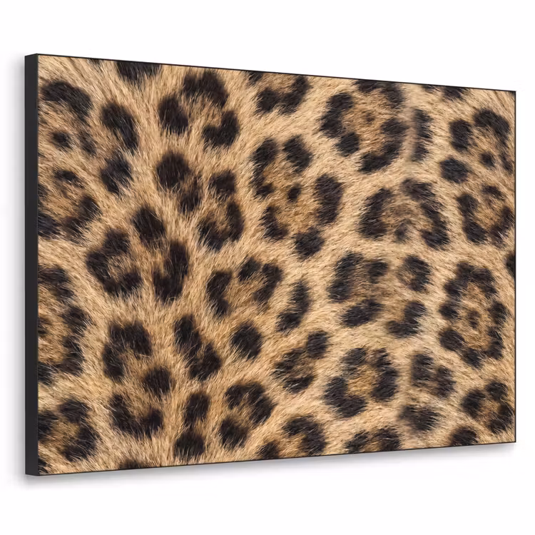 Luipaard - Vacht - Klassiek - Bruin Textielframe zwart klein -3d