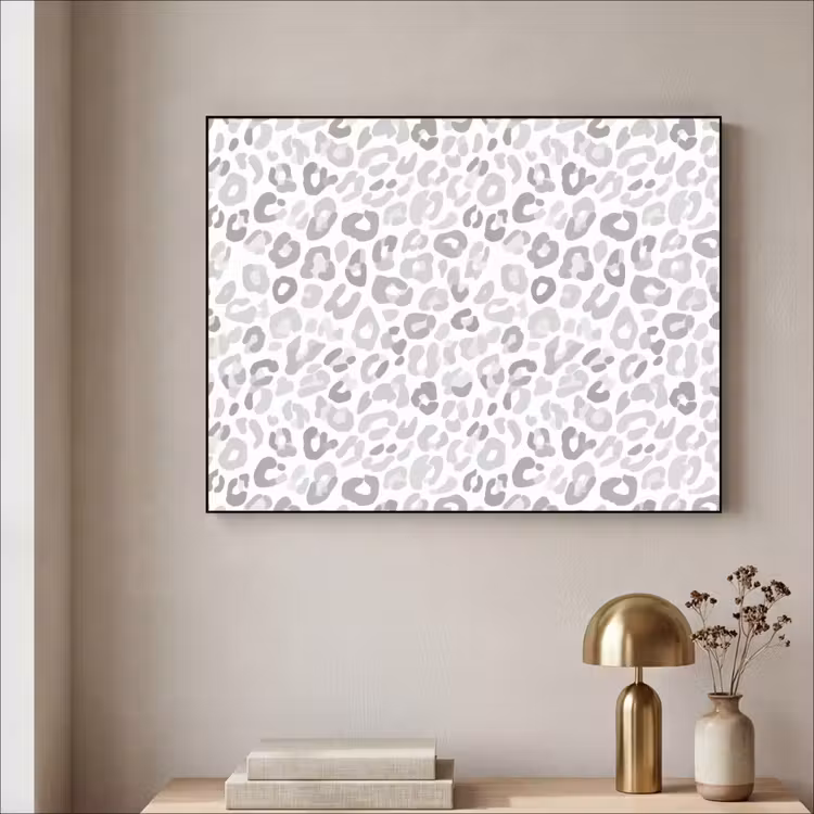 Luipaard - Motief - Grijs Textielframe zwart klein 947 -sfeer2