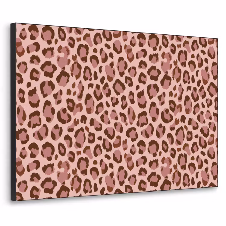 Luipaard - Patroon - Roze Textielframe zwart klein 947 -3d