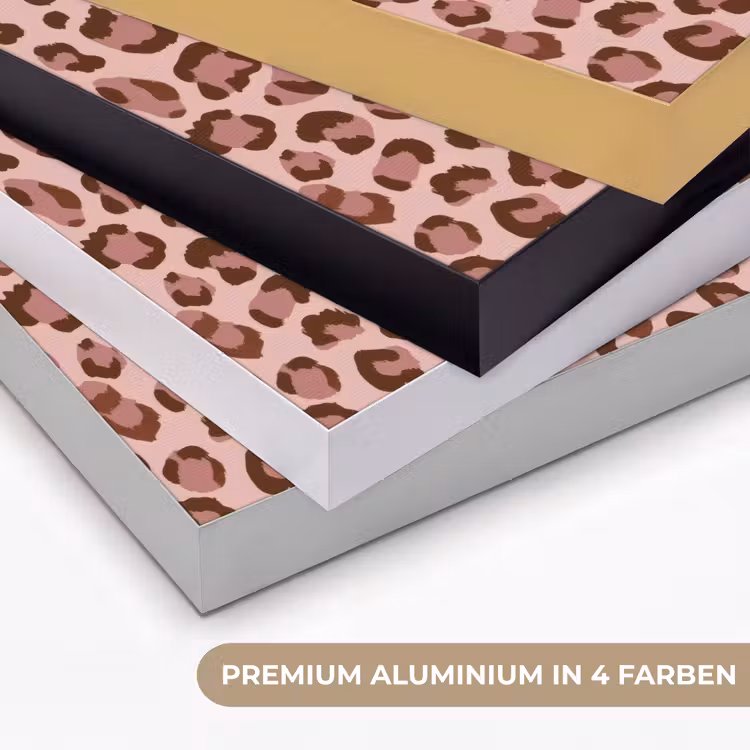Luipaard - Patroon - Roze Textielframe zwart klein 947 -USP_kleurenDE
