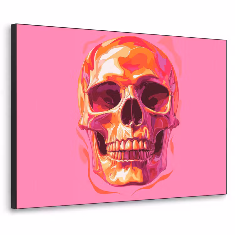 Felroze - Tanden - Schedel Textielframe - compleet frame klein -3d