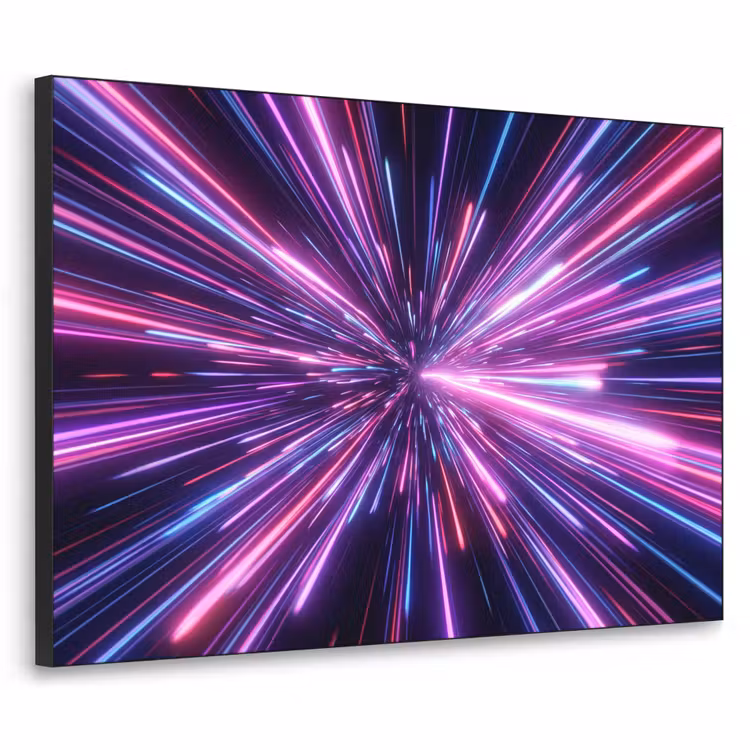 Lichtsnelheid - Ruimte - Roze - Paars Textielframe zwart klein -3d