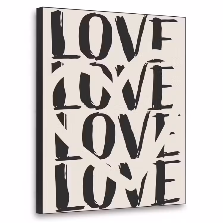 Love - Hart - Beige Textielframe - compleet frame klein -3d