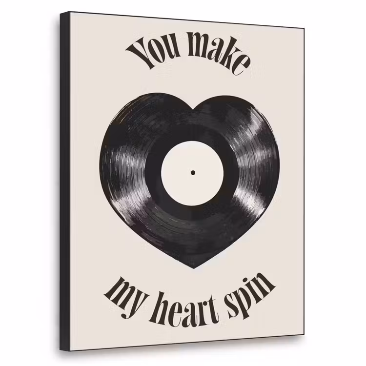 Love - Muziek - Quote Textielframe zwart klein -3d