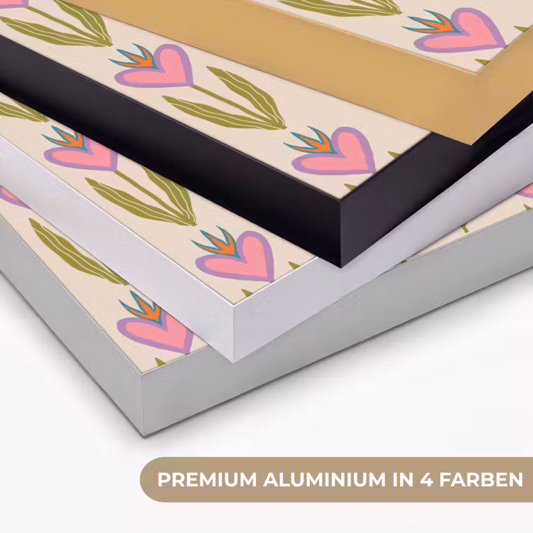 Love - Patroon - Bloemen - Hartjes Textielframe zwart klein 947 -USP_kleurenDE