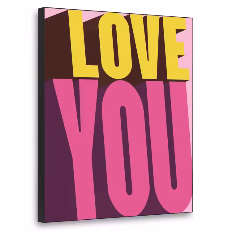 Love - Tekst - Roze - Valentijn Textielframe - compleet frame klein -3d