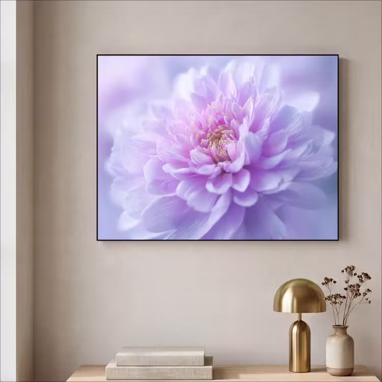 Paars - Dahlia - Dromerig Textielframe zwart klein -sfeer2