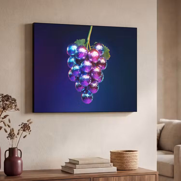 Paars - Disco - Feest - Druif Textielframe zwart klein -sfeer3