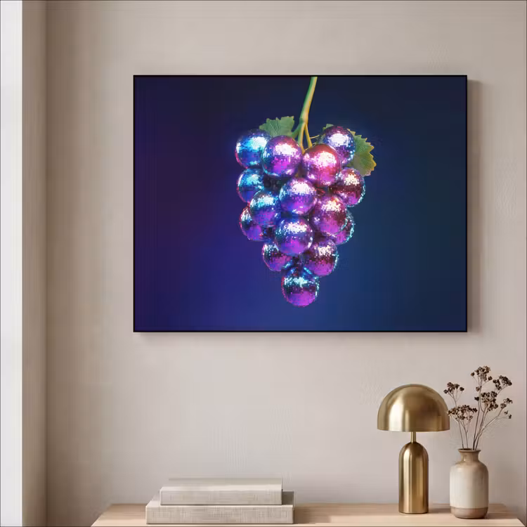Paars - Disco - Feest - Druif Textielframe zwart klein -sfeer2