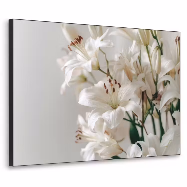 Lelies - Boekte - Wit - Meeldraden Textielframe zwart klein -3d
