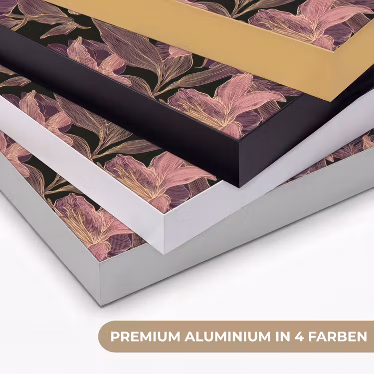 Lelies - Patroon - Paars - Goud Textielframe zwart klein 947 -USP_kleurenDE