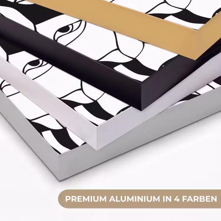 Lijnen - Gezichten - Zwart - Wit Textielframe zwart klein 947 -USP_kleurenDE