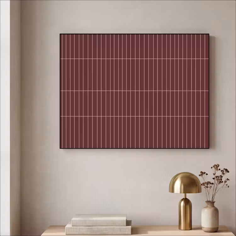 Lijnen - Patroon - Bordeaux Textielframe zwart klein 947 -sfeer2