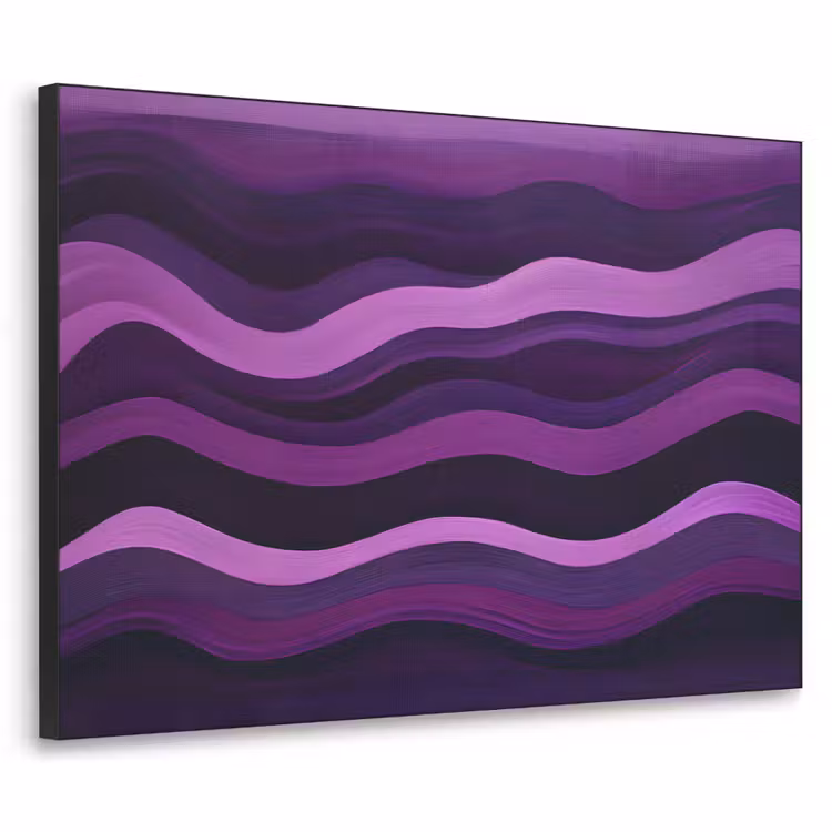 Lijnen - Golven - Paars - Abstract Textielframe - compleet frame klein -3d