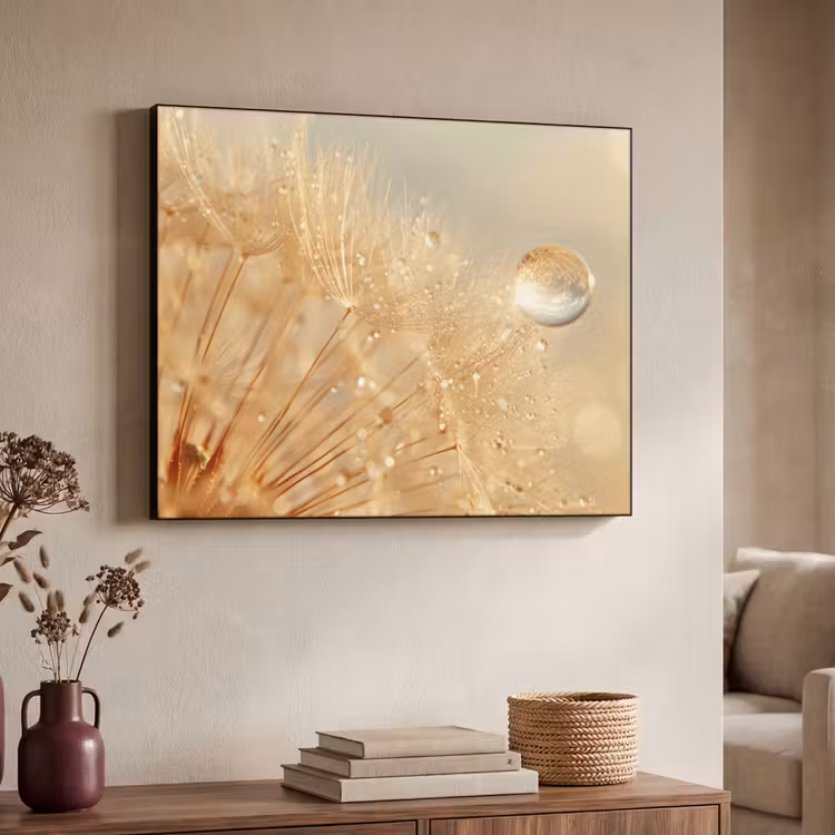 Paardenbloem - Water - Natuur - Planten - Modern Textielframe - compleet frame klein -sfeer3