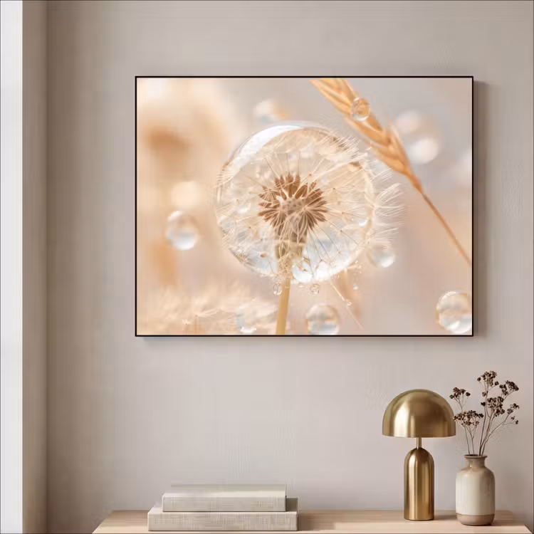 Paardenbloem - Water - Natuur - Stilleven - Modern Textielframe - compleet frame klein -sfeer2