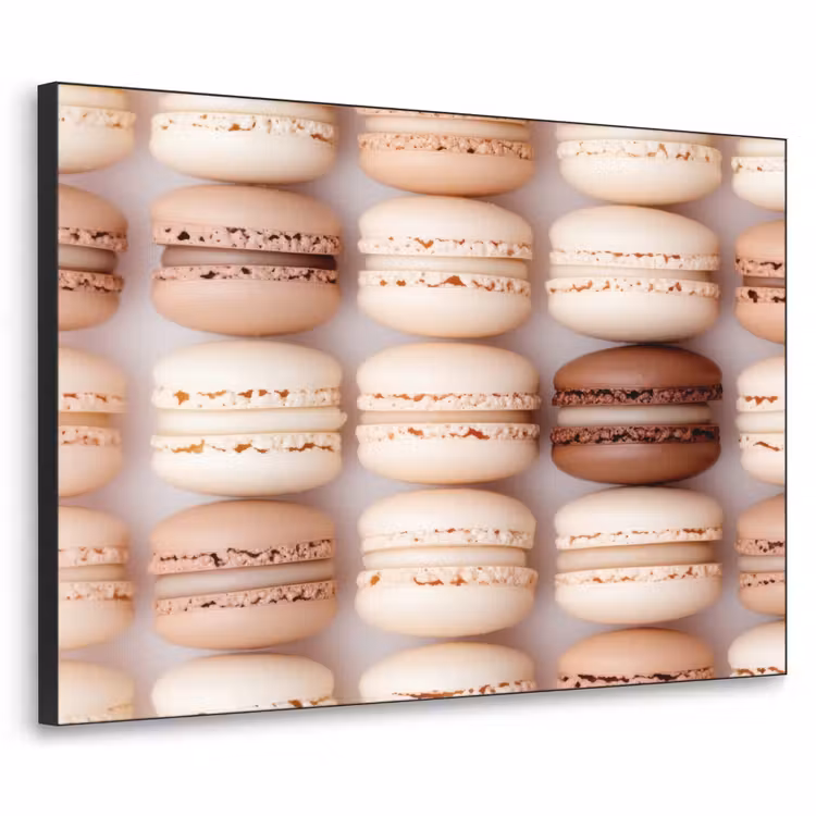 Macarons - Beige - Bruin Textielframe - compleet frame klein -3d