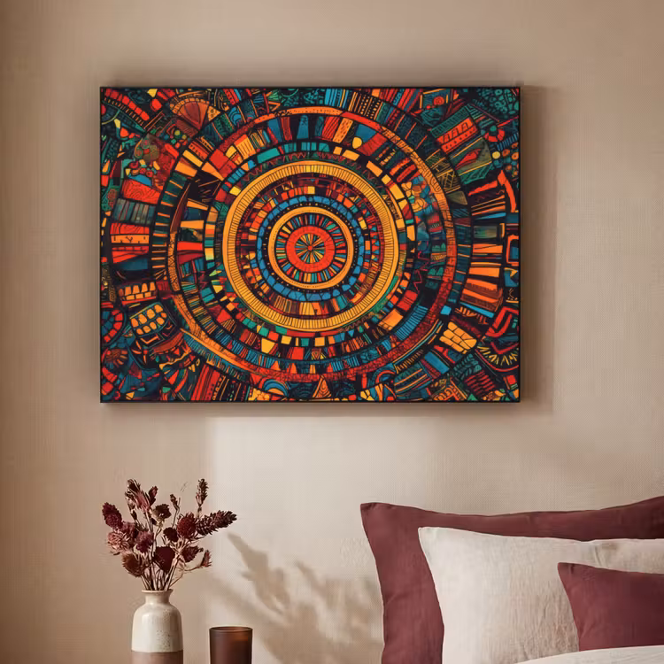 Mandala - Cirkels - Patronen Textielframe - compleet frame klein -sfeer1
