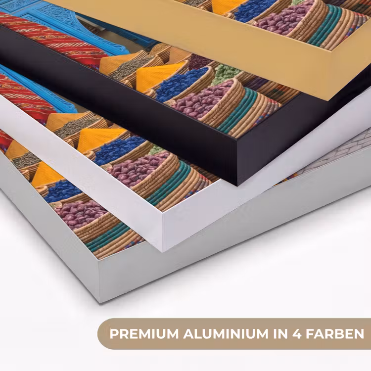 Art Frame - Markt – Orientalisch – Farbenfroh - Markt - Oosters - Kleurrijk Textielframe zwart klein