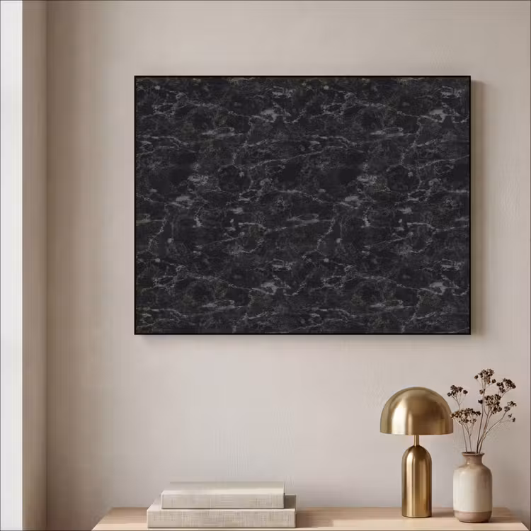 Marmer - Aders - Zwart Textielframe zwart klein 947 -sfeer2