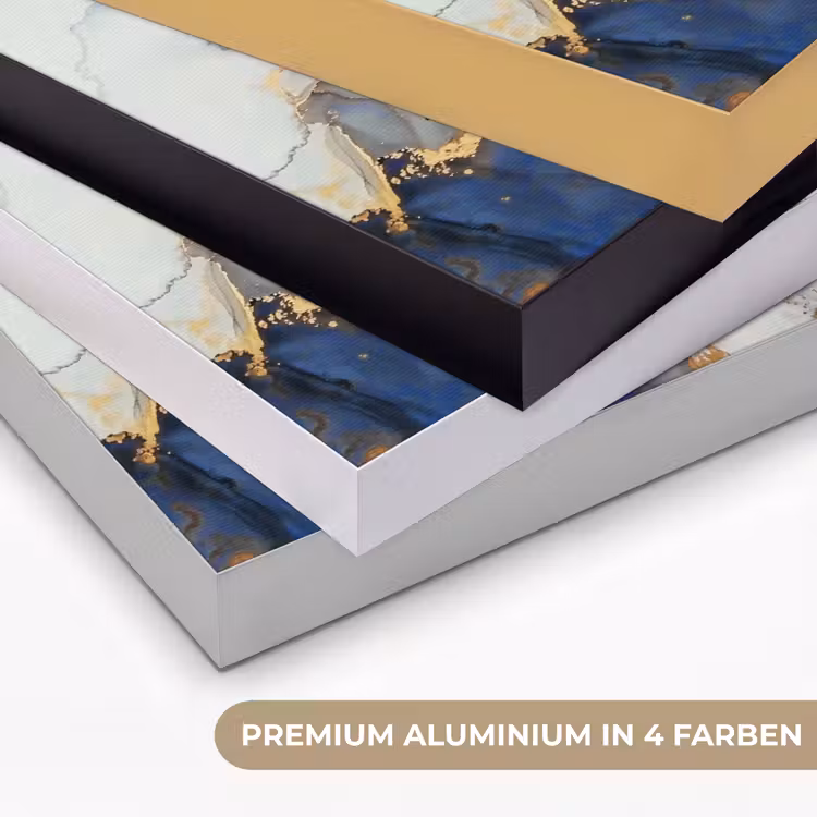 Marmer - Blauw - Goud Textielframe zwart klein -USP_kleurenDE