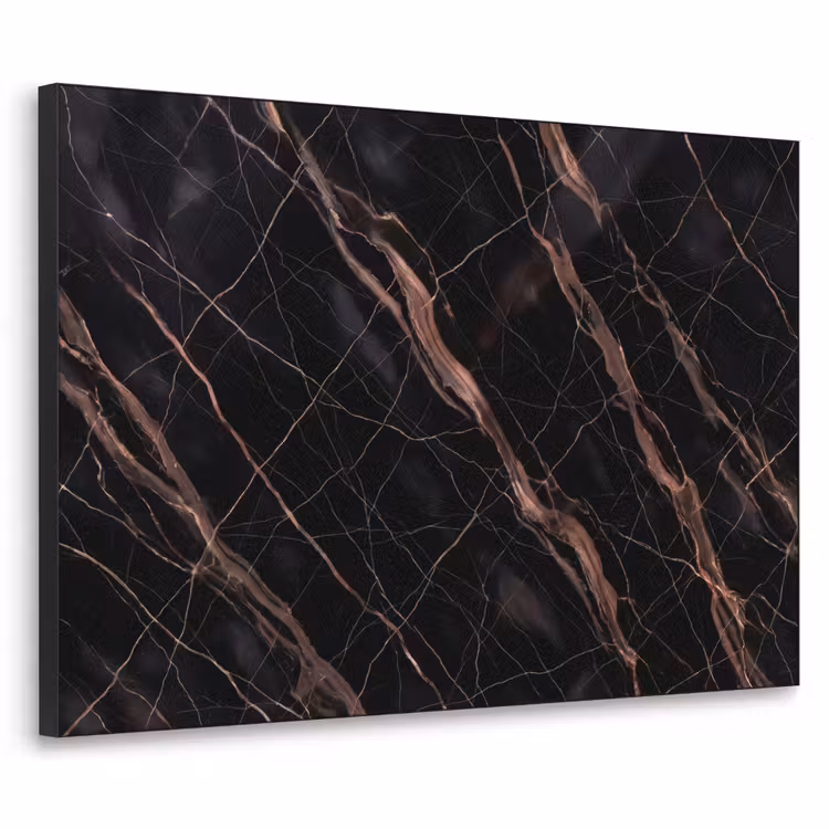 Marmer - Goud - Patroon - Luxe - Zwart Textielframe zwart klein -3d