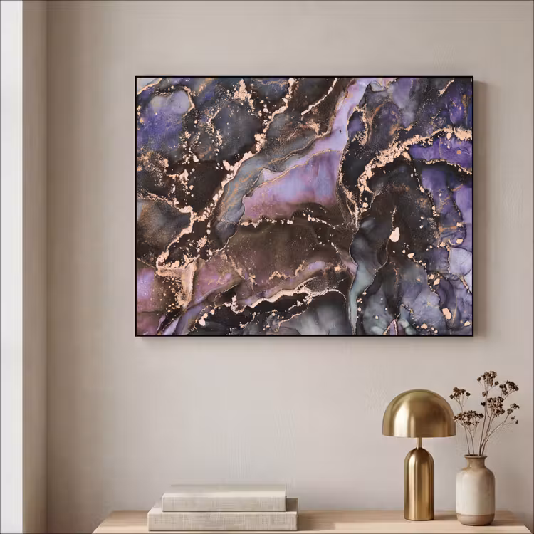 Marmer - Goud - Roze Textielframe zwart klein -sfeer2