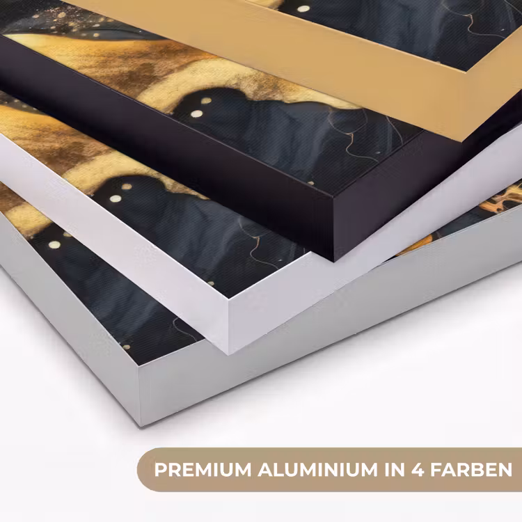 Marmer - Goud - Zwart - Abstract - Modern Textielframe zwart klein -USP_kleurenDE
