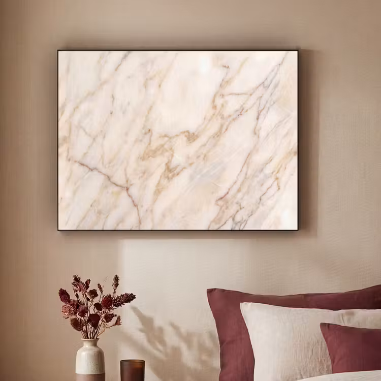Marmer - Ader - Abstract - Wit - Goud Textielframe zwart klein -sfeer1