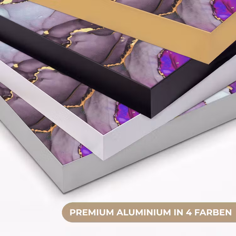 Marmer - Roze - Paars - Gold Textielframe zwart klein -USP_kleurenDE