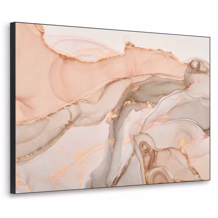 Marmer - Roze - Rosé Textielframe zwart klein -3d