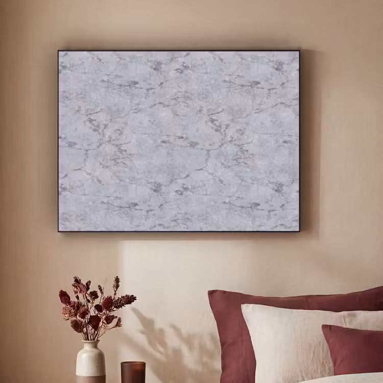 Marmerplaat - Patroon - Grijs Textielframe zwart klein 947 -sfeer1