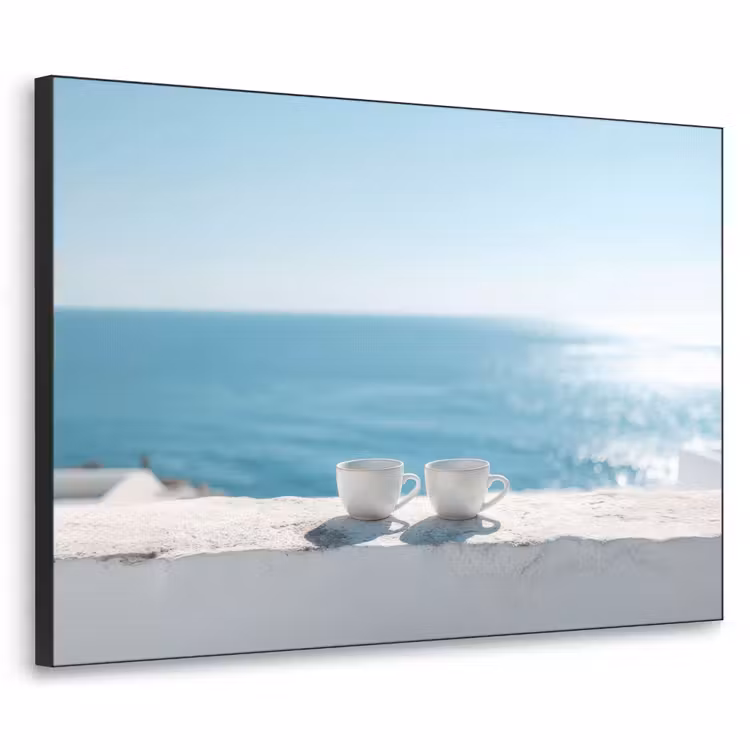 Zee - Koffiekopjes - Zomers Textielframe - compleet frame klein -3d