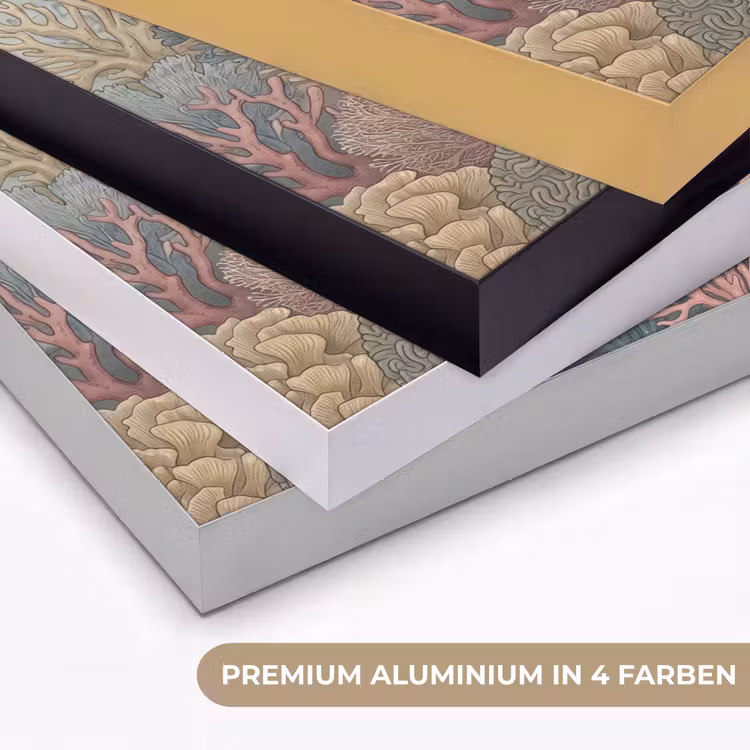 Zee - Koraal - Vis - Natuur - Kleurrijk Textielframe zwart klein -USP_kleurenDE
