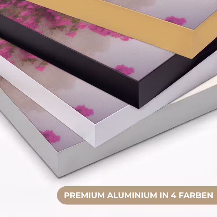 Zee - Roze - Bloemen - Poort Textielframe zwart klein -USP_kleurenDE