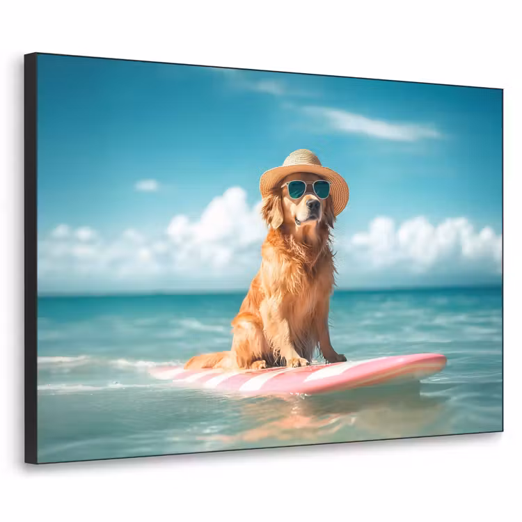 Zeewater - Hond - Golden retriever - Zonnebril Textielframe zwart klein -3d