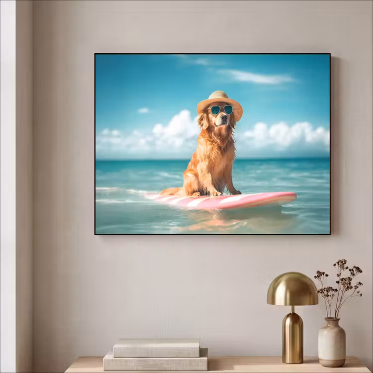 Zeewater - Hond - Golden retriever - Zonnebril Textielframe - compleet frame klein -sfeer2