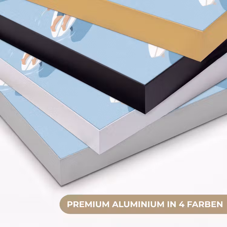 Mensen - Surfen - Water - Zomer - Illustratie Textielframe zwart klein -USP_kleurenDE