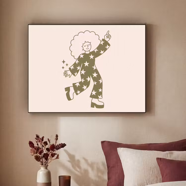 Mensen - Dansend - Feest - Vintage - Groen Textielframe zwart klein -sfeer1