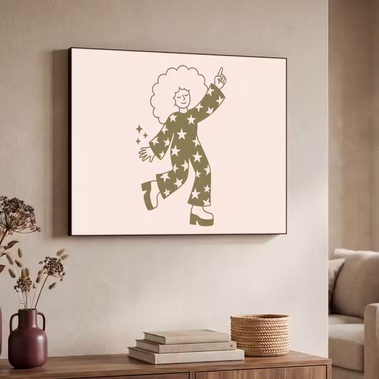 Mensen - Dansend - Feest - Vintage - Groen Textielframe zwart klein -sfeer3