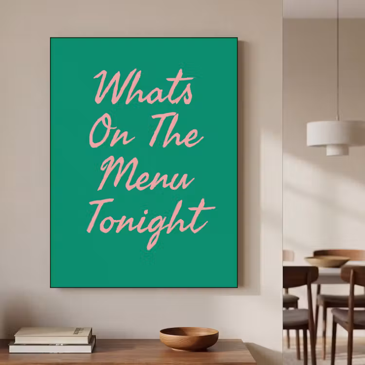 Menu - Quote - Roze Textielframe zwart klein -sfeer2