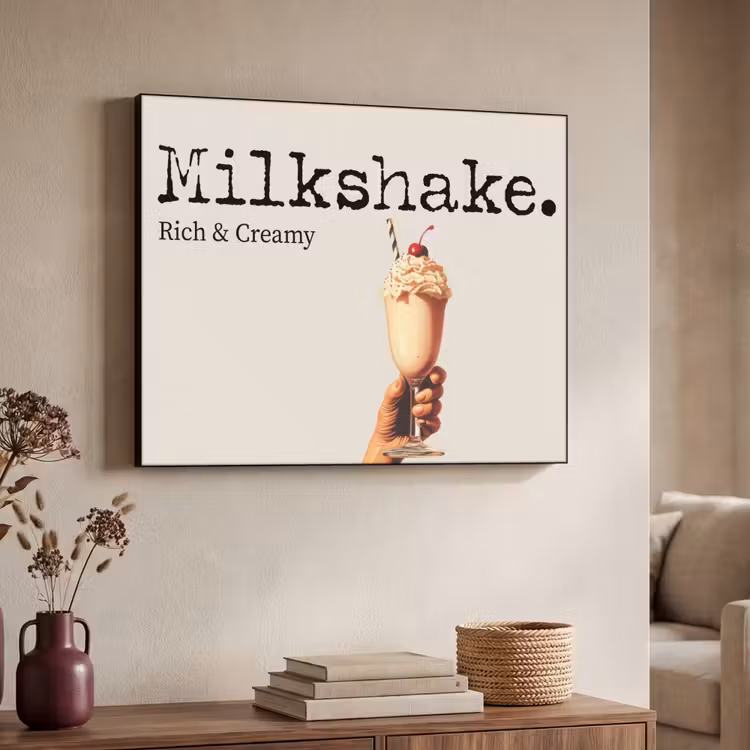 Milkshake - Kers - Rietje Textielframe - compleet frame klein -sfeer3
